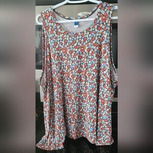 Old Navy Floral Tank Top with Red and Blue